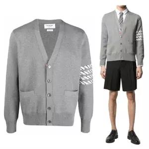 톰브라운 밀라노스티치 실크 가디건 MKC338AY3007 055