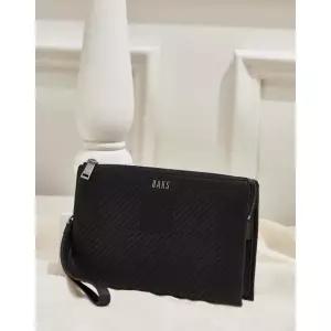 [롯데백화점]닥스 액세서리 [쇼핑백동봉][GREAT HOUSE CHECK] 블랙 체크배색 소가죽 클러치백 DBBA3F305