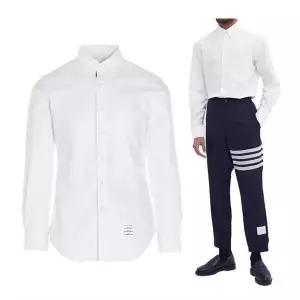 톰브라운 클래식 RWB 탭 코튼 셔츠 MWL010E 06177 100