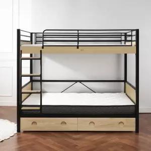 [에보니아] 제니퍼 철제이층침대 SS 서랍형 독립매트포함