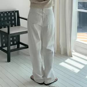 [코코블랑] 이브 스티치 와이드 코튼팬츠(길이선택)