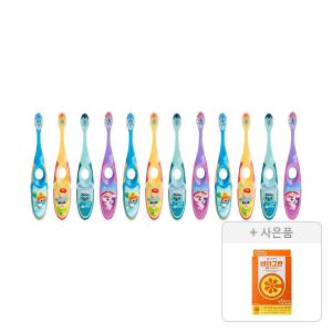 조르단 어린이 칫솔 스텝 2단계 색상랜덤, 12개+증정(비타그란 오렌지맛 84g(12g, 7포), 1개)