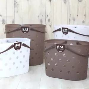창신리빙 도트 빨래바구니(대형) 빨래통
