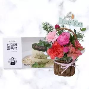 타샤 카네이션+인절미팥쑥떡 어버이날 스승의날 감사 존경 은혜 축하 생신 기념일 생일 선물 꽃배달