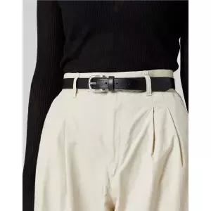 [롯데백화점]닥스 액세서리 [선물포장/쇼핑백동봉] 블랙 슬림 무광버클 소가죽 비조 여성벨트 DBBE4F741