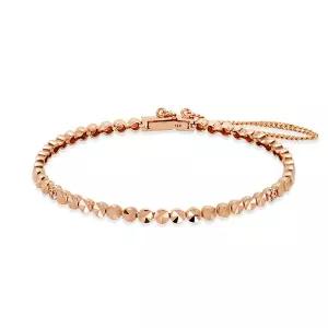 [비앤비골드] 18K 엔틱 컷팅볼 큐빅 체인팔찌 NPB40203