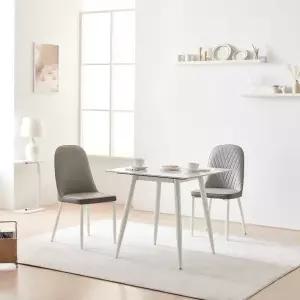 [신세계라이브쇼핑][동서가구] 델리 A형 800 세라믹 2인용 식탁+의자2 DF925109