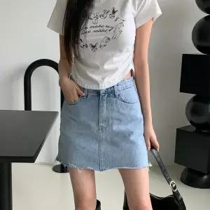 [하프클럽/옷자락]여자 썸머 빈티지 밑단 컷팅 데님 치마바지 숏 팬츠