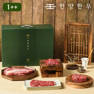 [한양한우] 1++등급 한우 구이정육 2호 선물세트 1.1kg(등심 250g+채끝 250g+갈비살 300g+불고기300g)