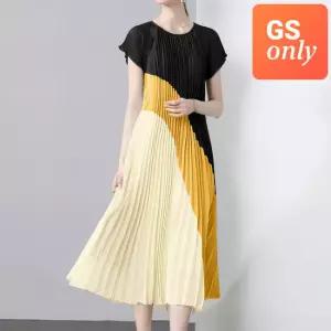 [GS단독-라플로아] 플리츠사선컬러배색원피스