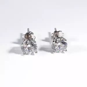 [샤밍주얼리]7부 천연 다이아 귀걸이 GIA 레블 4프롱 결혼 기념일 여자 친구 예물 선물