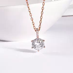 [샤밍주얼리]7부 천연 다이아 목걸이 우신 선셋 투톤 프러포즈 결혼 기념일 선물 여자 친구