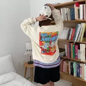 [하프클럽/]여성 라운드넥 톰제리 가오리핏 기모 맨투맨