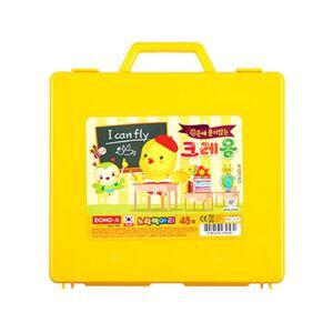 동아 노랑병아리 손에묻지않는크레용 크레파스 48색