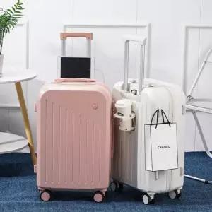 라운드 USB충전 모던 26인치 캐리어 기내용 수화물 여행 가방