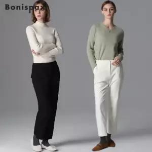 보니스팍스 기모안감 밑단 언발 뒷밴딩 팬츠