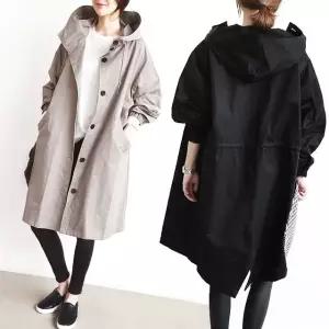 고품질 F006402_(빅사이즈) 오버핏 후드야상 롱점퍼 트렌치 (WFGZ8DE)