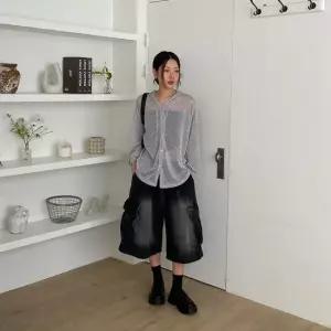 네쥬 여성 여름 오버핏 시스루 얇은 긴팔 후드 니트 가디건