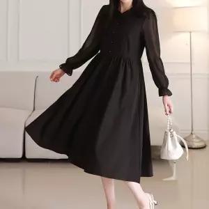 [퀸이즈] [88까지]기벨 시스루 소매 레이스 원피스