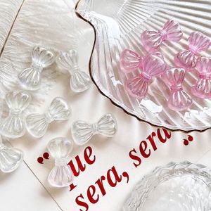 [2개]관통형 31mm 세로형 펄 리본 2종 화이트 핑크 3-577-1 비즈공예 키링재료