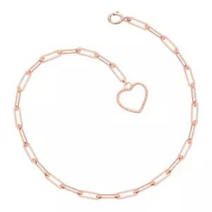 [미니아트]14K 꼬임 하트 링 펜던트 로즈골드 클립 체인 금 팔찌