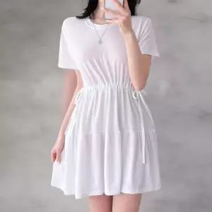 /옷자락 여자 허리스트링 미니 캉캉 원피스