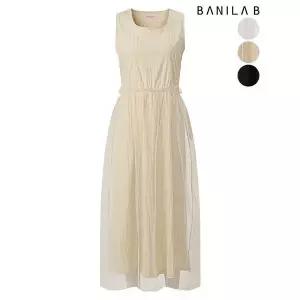 [하프클럽/바닐라비]여성 이중 샤 슬리브리스 원피스