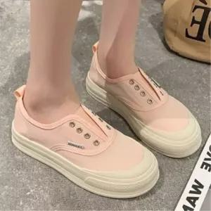 여성 청소년 컬러 배색 슬립온 키높이 운동화