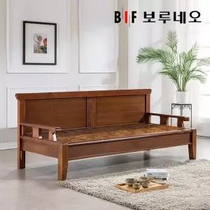 [보루네오하우스]앳홈 뜨끈뜨끈 심플우드 원적외선 황토볼 온돌쇼파 (가로222cm/전국무배)