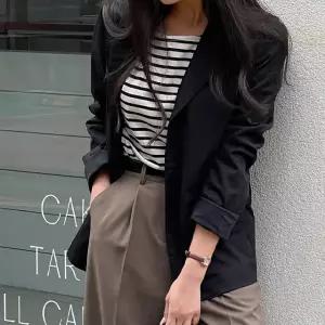 라이트 데일리 코튼 싱글 자켓 봄 여성 데일리 봄자켓 봄아우터 데이트룩