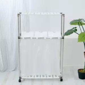 화이트 스윙형 분리수거대 3구 (2단) 분리수거함 청소 재활용 쓰레기 가정용 페트병 스티로홈 비닐 원룸