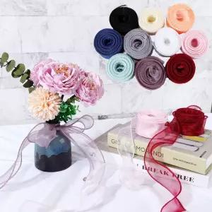 쉬폰 오간자 리본끈 1개 색상 택1 /포장리본끈/선물포장용/디자인/꽃포장용/선물박스포장용/업소용/매장용
