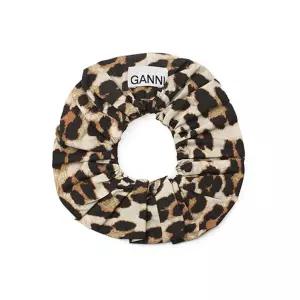 GANNI 헤어끈 밴드 스크런치 레오파드 A5993 943