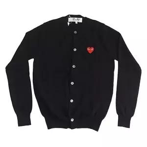 [꼼데가르송]플레이 꼼데가르송 레드 하트 니트 가디건 블랙 AX N007 051 1