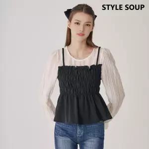 뷔스티에 셔링 블라우스(SB9LSE2)