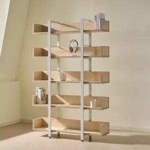 [티에스퍼니처]TS-15 철제 책장 5단 서재 1200 가림막책장