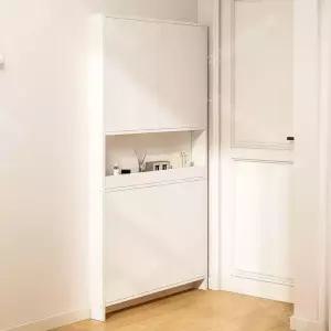 얇은 문뒤 수납장 공간 책장 인테리어 선반 좁은 폭좁은