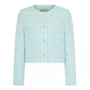 [롯데백화점]케네스레이디 블리그린 체크 트위드 자켓 (EWJKOD44)