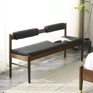 [하프클럽/알티피아]2인용 브라운 원목 등받이 121cm 벤치의자