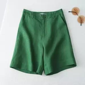 여성 린넨 마 반바지 바지 여름 (WFK7HSY)