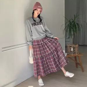 [핑크시슬리] SET/디어 미키 체크 아플리케 스커트세트