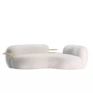 거실 쇼파 고급 양털 홈데코 인테리어 가구 대기실 패브릭소파 완두콩 곡선 미용실 라운지