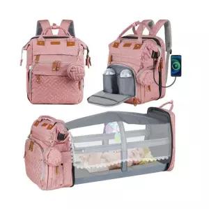 접이식 아기침대 기저귀가방 휴대용 신생아 외출용 대용량 백팩