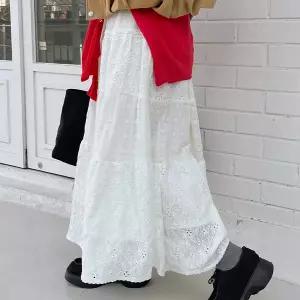 [제작/빅사이즈]이블렛 뉴플렌 레이스 밴딩 롱스커트 제이스타일