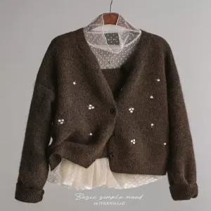 [잇수다랩] 쉐론 플라워 가디건 & 나시 SET