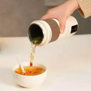 충전식 보온병 휴대용 온도조절 즉시 닫힘 온수 캠핑용