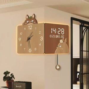 코너 벽시계 사각 유선 인테리어 전자 모서리 거실 A모델 양면