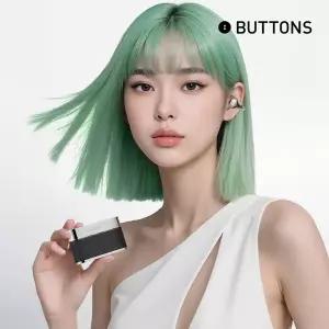 BUTTONS 클립 AI 비서 HALI 오픈형 블루투스 이어폰 동시통역 버튼스 무선 이어폰