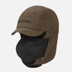 [매장판] 컬럼비아 모자 다운 투 다크 트래퍼 방수 방한용 남녀공용 캡 마스크 브라운 YM0696