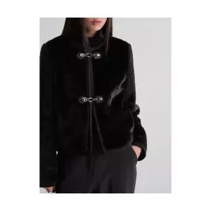 에잇세컨즈 8SECONDS 버클 라운드넥 시어링 자켓 재킷 블랙 325Y3VLY25 225400